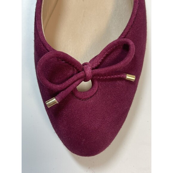 STUART WEITZMAN Gabby Bow Detailed Suede Flats In Berry Sz 6.5 New - Picture 9 of 12